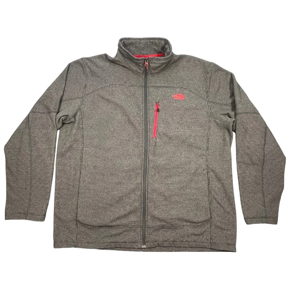 The North Face Grey Textured Full Zip Fleece Jacket Mens XXL Gorpcore